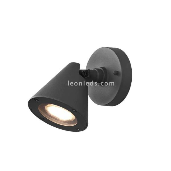 Aplique para exterior abatible antracita de aluminio Kaveri 1XGU10 | LeónLeds Iluminación | campana