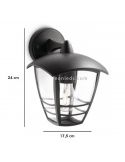 Dimensiones aplique E27 exterior negro MyGarden Creek Philips | LeónLeds Iluminación
