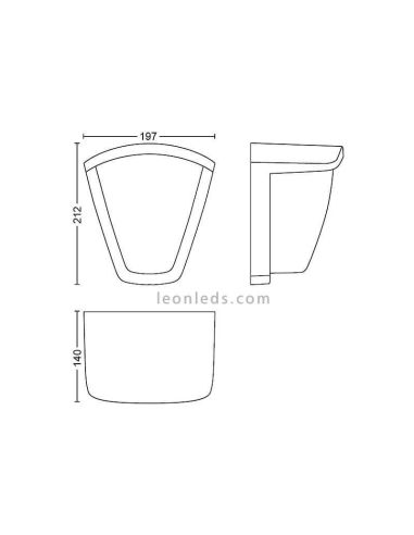 Applique d'extérieur en aluminium E27 Kiskadee dimensions Marque Philips | Éclairage LeonLeds