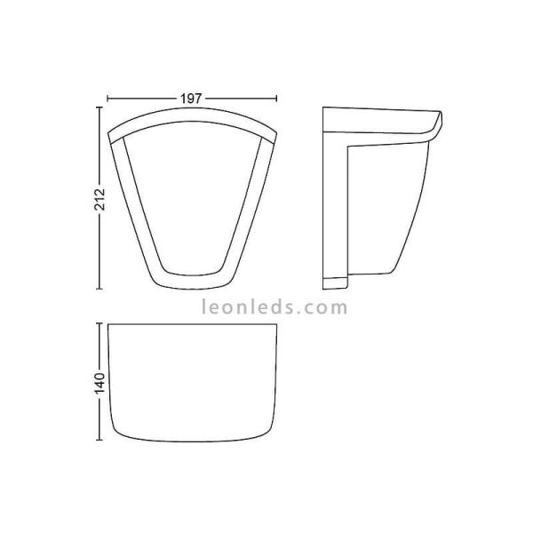 Applique d'extérieur en aluminium E27 Kiskadee dimensions Marque Philips | Éclairage LeonLeds