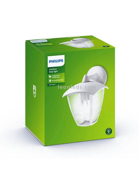 Aplique E27 alumínio branco exterior MyGarden Creek embalagem Philips | Leon Iluminação LED