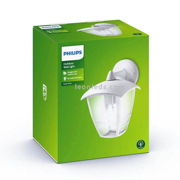 Aplique E27 aluminio blanco exterior MyGarden Creek embalaje Philips | LeónLeds Iluminación