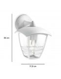 Abmessungen der E27-Außenwandleuchte aus weißem Aluminium von MyGarden Creek Philips | LeónLeds Lighting
