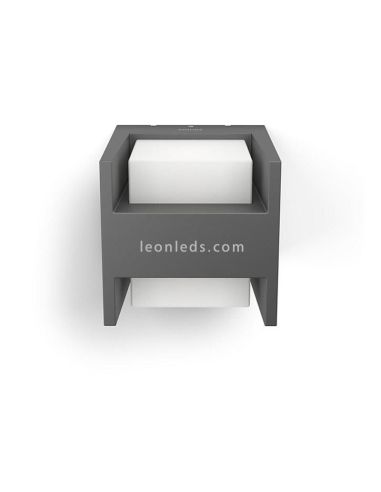 Arandela LED quadrada para exterior Arbor antracite 2x4,5W Philips | Leon Iluminação LED