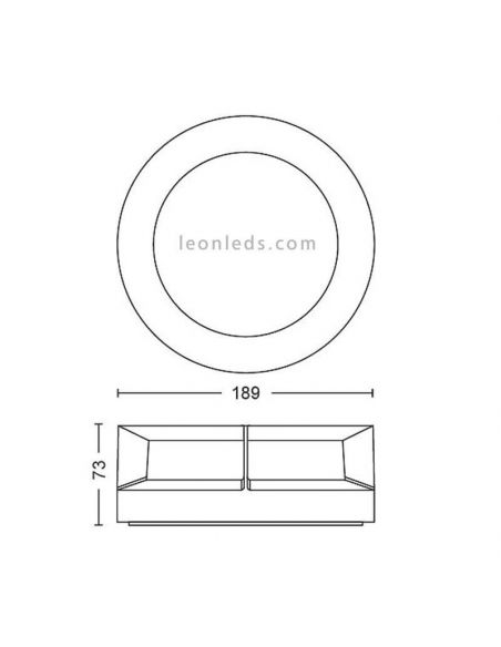 Dimensões aplique LED redondo Actea outdoor preto 12W Philips | Leon Iluminação LED