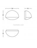 Dimensions Applique murale LED Dust anthracite extérieur IP44 Philips | Éclairage LeonLeds