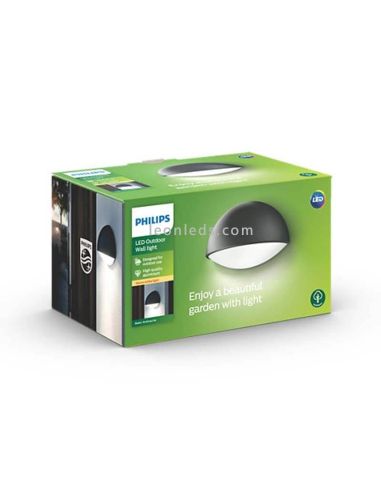 Embalaje aplique LED de pared Dust antracita exterior IP44 Philips | LeonLeds Iluminación