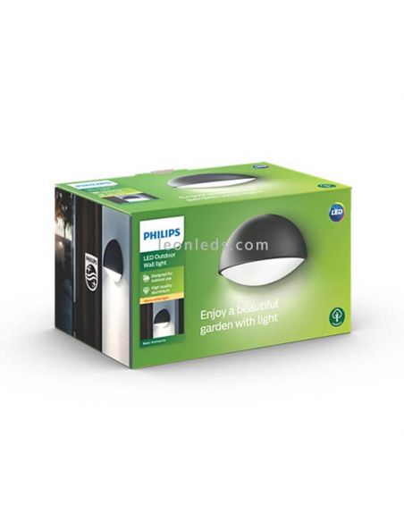 Embalaje aplique LED de pared Dust antracita exterior IP44 Philips | LeonLeds Iluminación