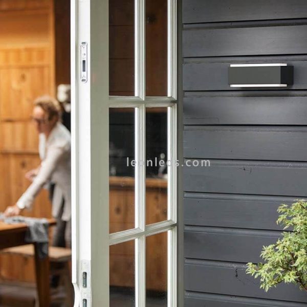 Aplique LED de pared rectangular Stratosphere antracita 4000k  exterior| LeonLeds Iluminación