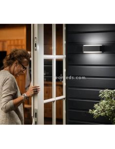 Aplique LED de pared rectangular Stratosphere antracita 4000k | LeonLeds Iluminación 2