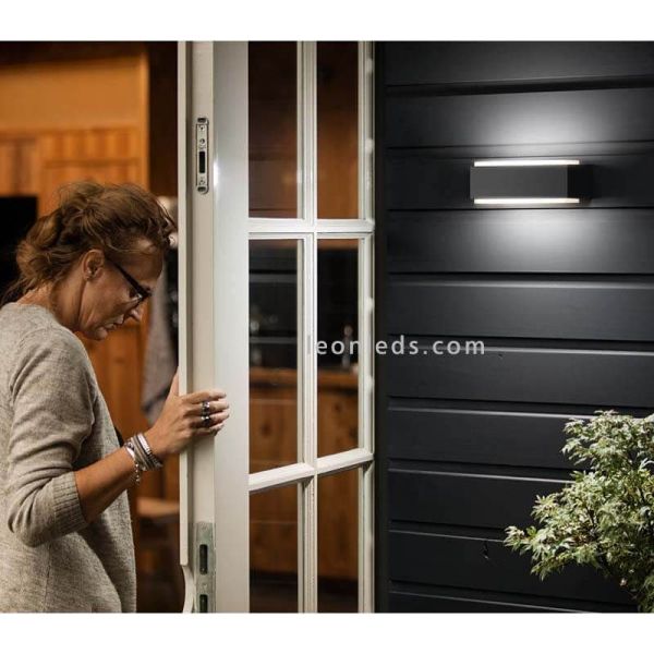 Aplique LED de pared rectangular Stratosphere antracita 4000k  moderno| LeonLeds Iluminación