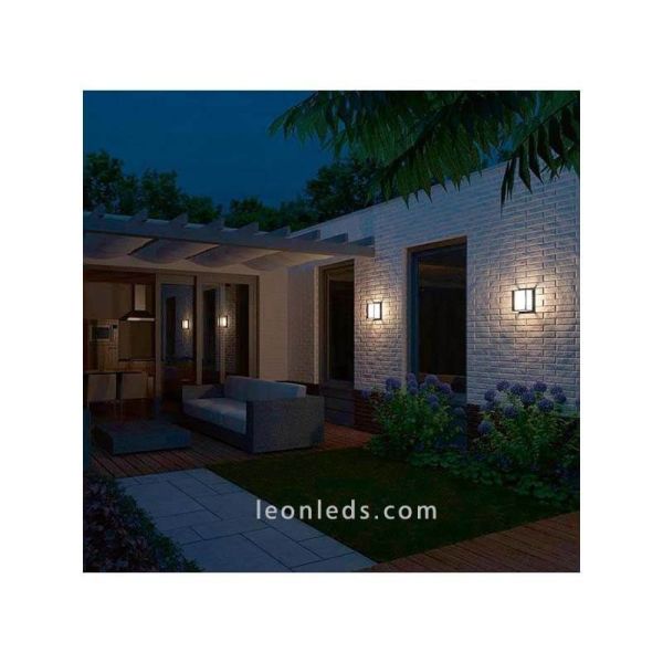 Candeeiro de parede exterior ou candeeiro de tecto 2 x E27 Foto do céu do ambiente Philips | Leon Iluminação LED