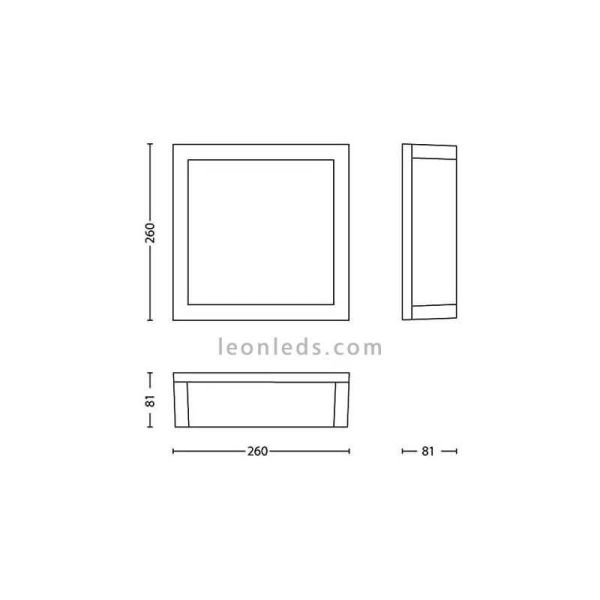 Applique ou plafonnier d'extérieur 2 ampoules x E27 Dimensions Skies Marque Philips | Éclairage LeonLeds