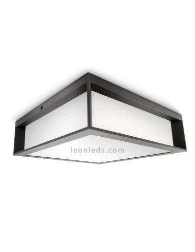 Aplique o Plafón de color antracita para exterior 2 x E27 Skies Philips | LeonLeds Iluminación