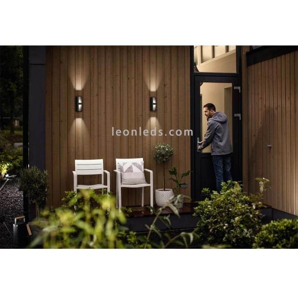 Aplique a tecnologia de parede de LED ao ar livre IP44 Shadow series Marca Philips | Leon Iluminação LED