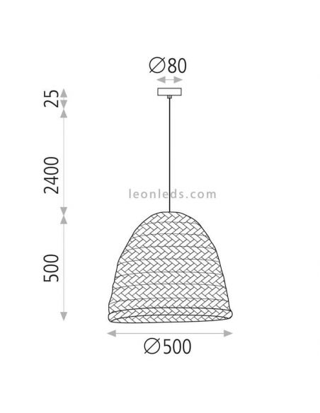 Plafonnier pendentif fait main E27 Moyana dimensions Iluminación de marque ACB | Éclairage LeonLeds