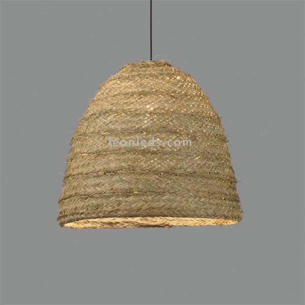 Lámpara de techo fabricada a mano de rafia natural E27 serie Moyana ACB iluminación| LeonLeds Iluminación