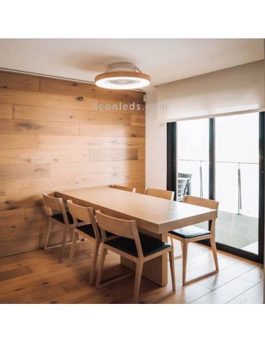 Plafón Ventilador LED Madera Tibet 7126 regulable Mantra Iluminación | LeonLeds Iluminación