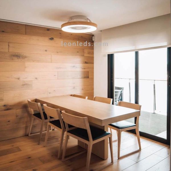Plafón Ventilador LED Madera Tibet 7126 regulable Mantra Iluminación | LeonLeds Iluminación