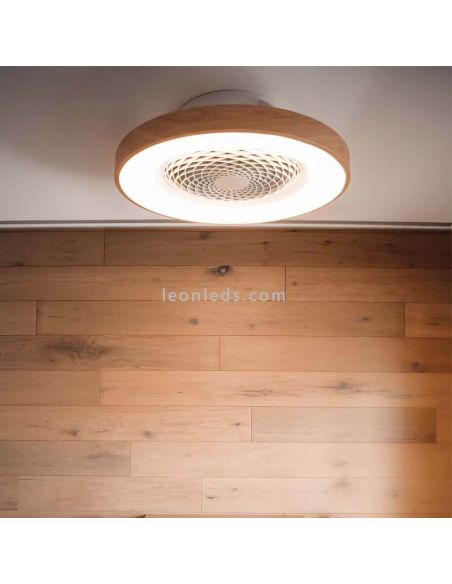 Plafón Ventilador LED Madera Tibet 7126 regulable Mantra Iluminación | LeonLeds