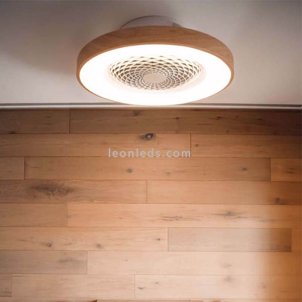Plafón Ventilador LED Madera Tibet 7126 regulable Mantra Iluminación | LeonLeds