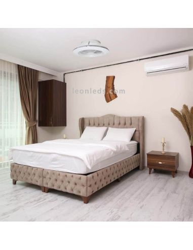 Ventilador de techo LED con mando a distancia Alisio Mini Blanco 7493 Mantra | LeonLeds Iluminación