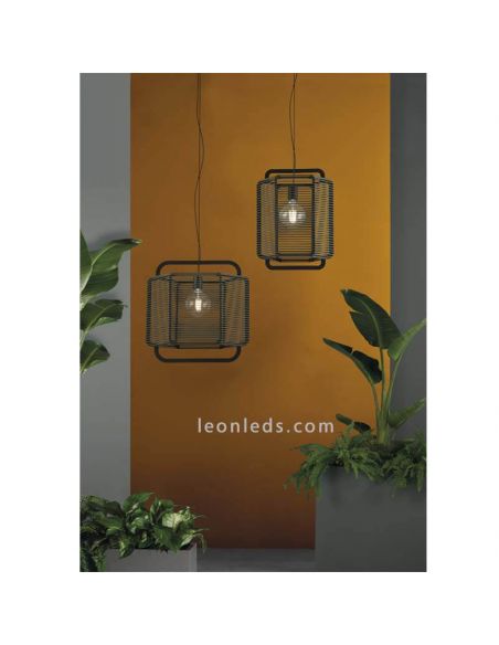 Lámpara de techo retro M Verde Corda foto de ambiente ACB iluminación| LeonLeds Iluminación