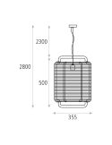 Lámpara de techo retro tamaño M Verde Corda dimensiones marca ACB iluminación| LeonLeds Iluminación
