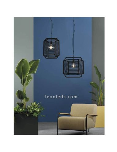 Luminária de teto pingente de estilo retrô M Corda preta Ambient Photo ACB Lighting| Leon Iluminação LED