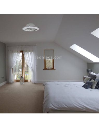 Alisio Mini Ventilador de Teto Prata LED 7494 Mantra | leonleds