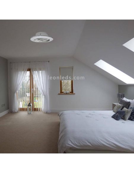 Ventilador de techo LED Alisio Mini Plateado  7494 Mantra | LeonLeds