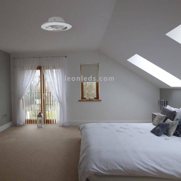 Ventilador de techo LED Alisio Mini Plateado  7494 Mantra | LeonLeds