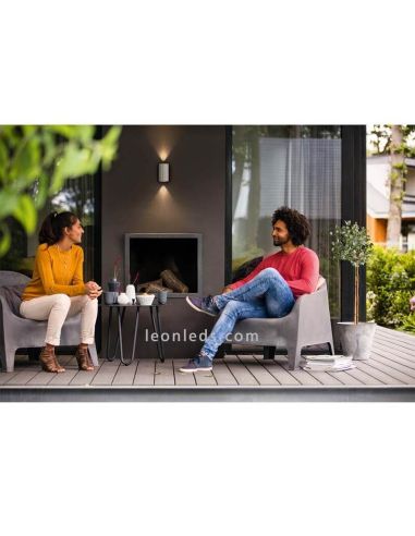 Aplique de pared exterior LED IP44 acero inoxidable Buxus foto de ambiente Philips | LeonLeds Iluminación