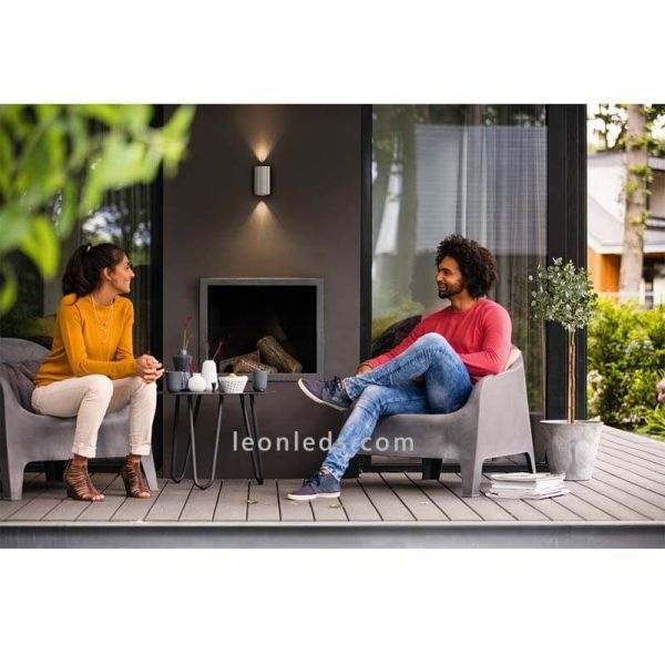 Applique murale d'extérieur LED IP44 acier inoxydable Buxus ambient photo Philips | Éclairage LeonLeds