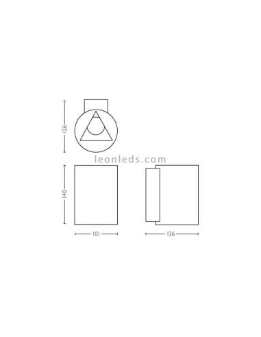 Aplique de pared exterior LED IP44 de acero inoxidable serie Buxus dimensiones marca Philips | LeonLeds Iluminación