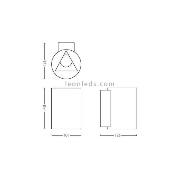 Aplique de pared exterior LED IP44 de acero inoxidable serie Buxus dimensiones marca Philips | LeonLeds Iluminación