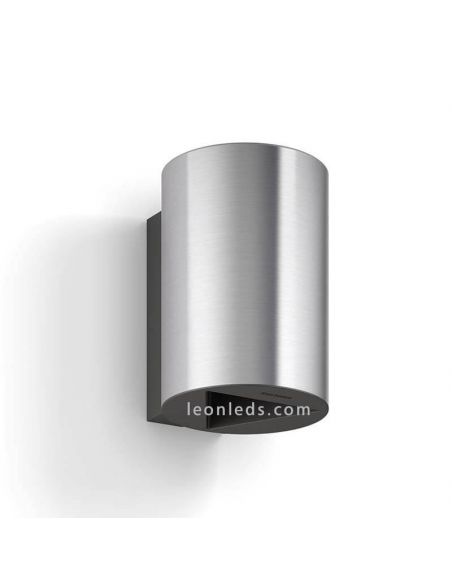 Aplique de pared exterior LED IP44 color plateado de acero inoxidable Buxus Philips | LeonLeds Iluminación