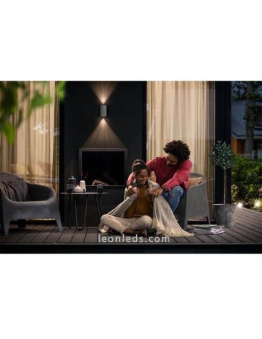 Aplique de pared exterior con tecnología LED nivel IP44 acero inoxidable Buxus Philips | LeonLeds Iluminación