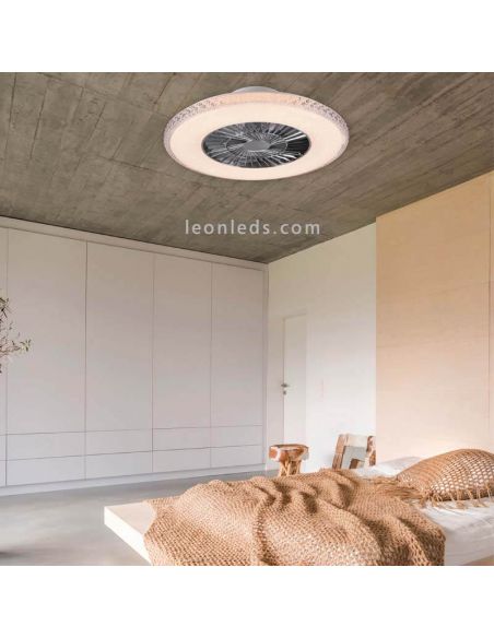 Ventilador Plafon LED redondo HARSTAD Trio Lighting R62412106 brillante | LeonLeds Iluminación
