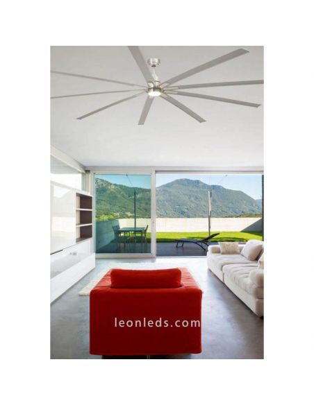 Ventilador de Techo LED color gris nickel grande serie Manhattan marca Faro Barcelona | LeonLeds Iluminación