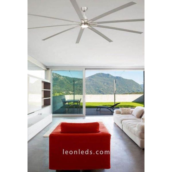 Ventilador de Techo LED color gris nickel grande serie Manhattan marca Faro Barcelona | LeonLeds Iluminación