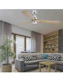 Ventilador de Techo con Luz LED Lantau Faro Pino foto de ambiente | LeonLeds Iluminación