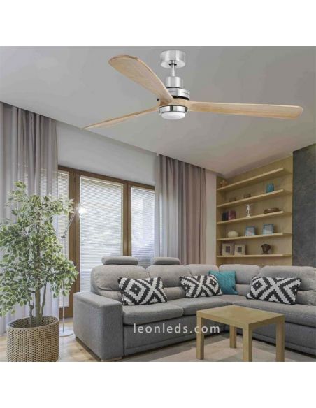 Ventilador de Teto com Luz LED Lantau Faro Pino ambiente photo | Leon Iluminação LED