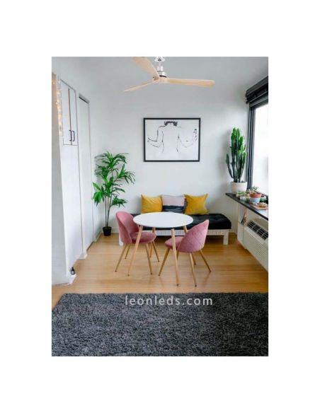 Ventilador de techo Lantau Pino grande 33504 foto de ambiente | LeonLeds Iluminación