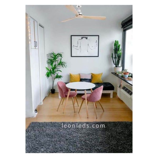Ventilador de techo Lantau Pino grande 33504 foto de ambiente | LeonLeds Iluminación