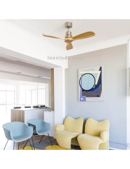 Moderno ventilador de teto Mini Lantau com foto de controle remoto do ambiente 33509 | Leon Iluminação LED