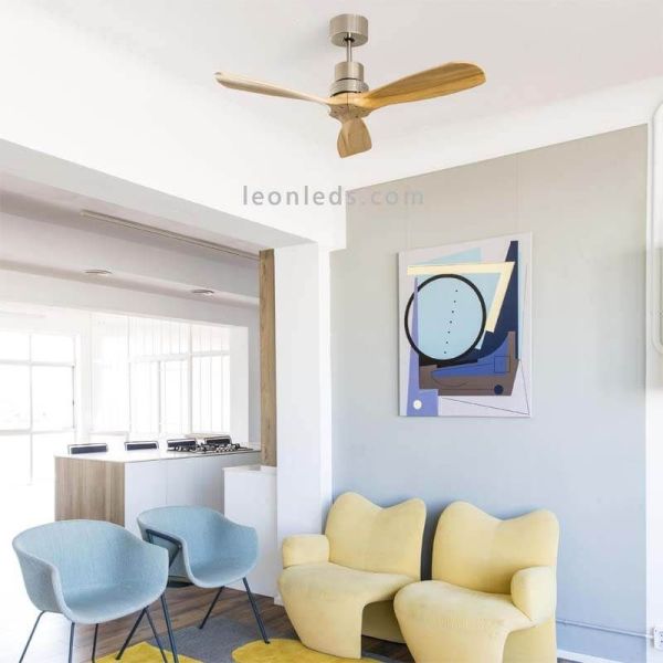 Ventilador de techo Mini Lantau moderno con mando a distancia foto de ambiente 33509 | LeonLeds Iluminación