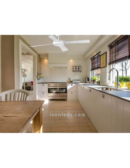 Ventilateur de plafond LED blanc Hydra photo de la marque écologique Faro Barcelona 33726 | Éclairage LeonLeds
