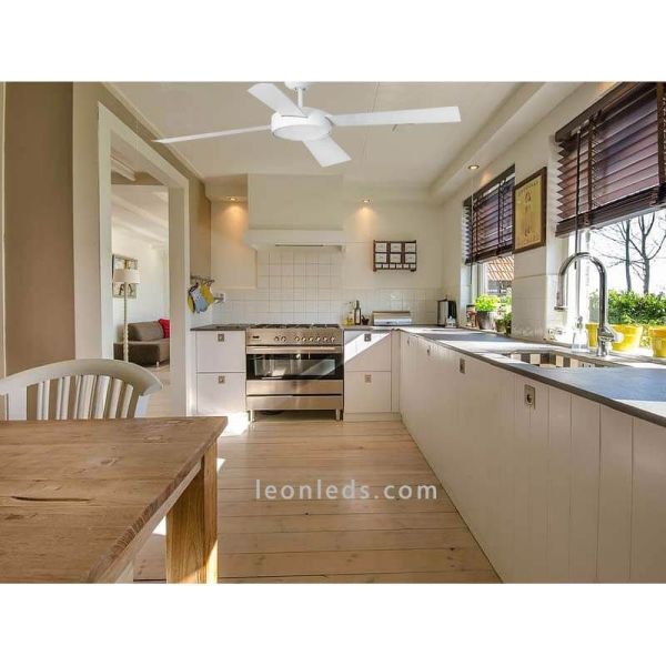 Ventilateur de plafond LED blanc Hydra photo de la marque écologique Faro Barcelona 33726 | Éclairage LeonLeds