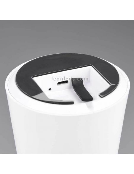 Lámpara pórtatil LED USB para exterior Lennon | LeónLeds Iluminación | lámpara seta blanca para cargar con usb